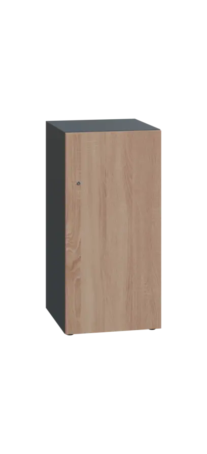 DOMINIT 21 úložná skříň 1-boxová, 917x450x400 mm, korpus antracit, dvířka dub bardolino